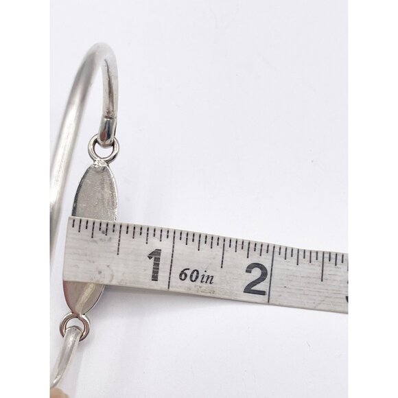 VTG 925 Sterling Silver Turquoise & Sugilite Inlay Hinged Bangle Bracelet Mexico - Picture 12 of 12